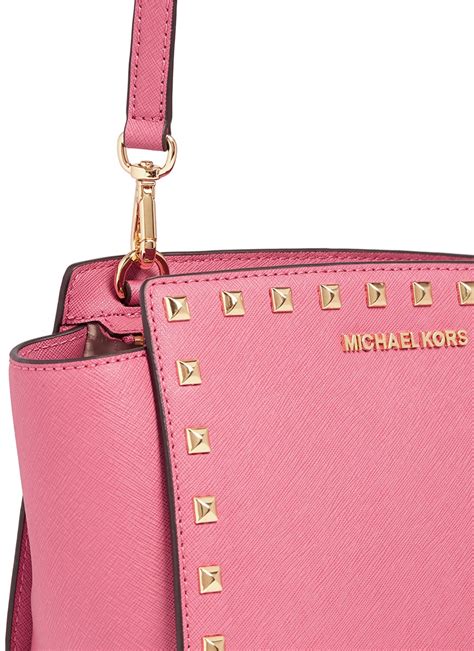 michael kors white and pink purse|Michael Kors pink studded purse.